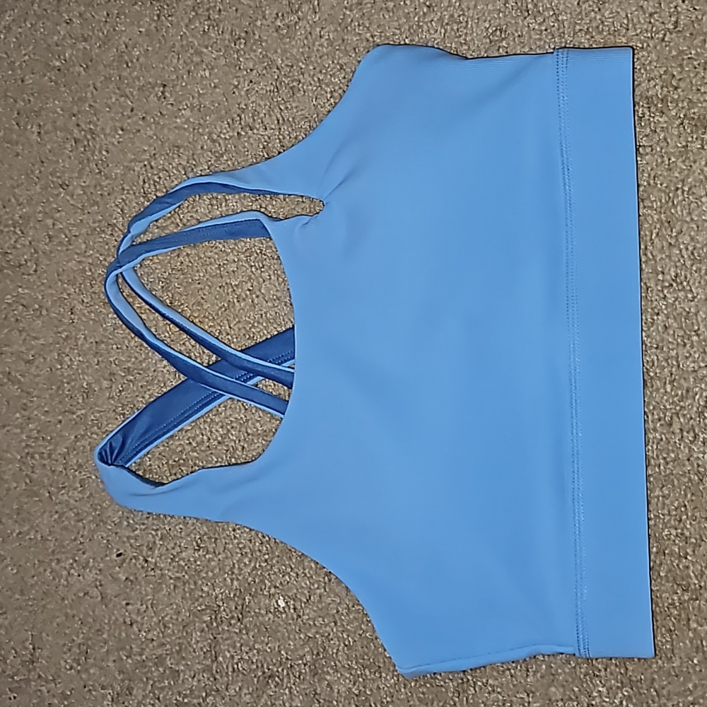 Salt Project Redefined ribbed cross my heart bra in Day Dream Blue